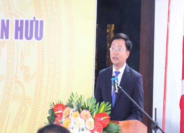 Chủ tịch UBND Huyện Nguyễn Thế Anh ôn lại công lao to lớn, những đóng góp của Nhà sử học Lê Văn Hưu đối với quê hương, đất nước